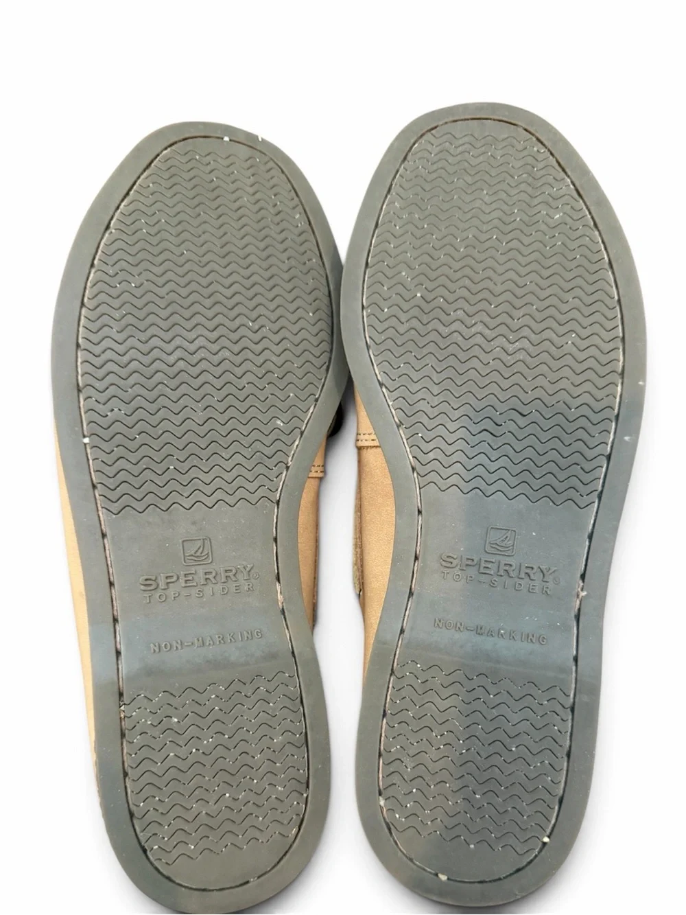 Sperry Kids Tan Boat Shoes with Blue Insole